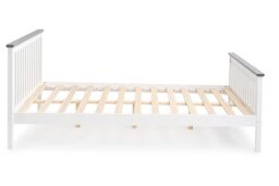 Rest Relax White Shanghai Wooden Bed Frame with Grey Accents - Size: Single - thumbnail 3