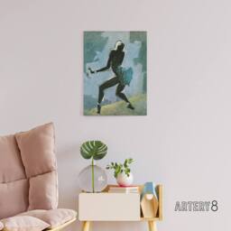 "Artery8 Paul Colin Dancer Singer Josephine Baker Canvas Wall Art Print in Blue - Size: W24"" x H32""" - thumbnail 3