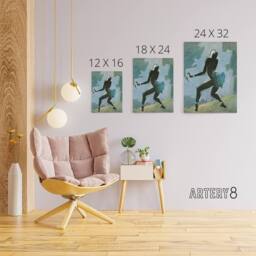 "Artery8 Paul Colin Dancer Singer Josephine Baker Canvas Wall Art Print in Blue - Size: W24"" x H32""" - thumbnail 4
