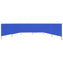Berkfield Home 6-panel Wind Screen Fabric 800x160 cm Azure Blue - thumbnail 3
