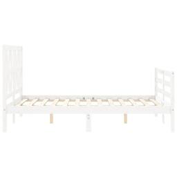 Berkfield Home Bed Frame with Headboard White Small Double Solid Wood - thumbnail 6