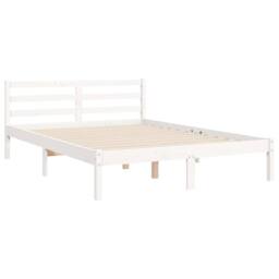 Berkfield Home Bed Frame with Headboard White Small Double Solid Wood - thumbnail 8