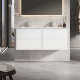 Banyetti Venti 1200mm Wall Hung Vanity Unit with Lira Basin - Matt White