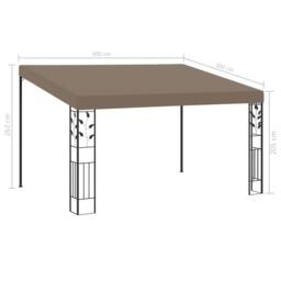 Berkfield Home Wall-mounted Gazebo 4x3x2.5 m Taupe - thumbnail 6