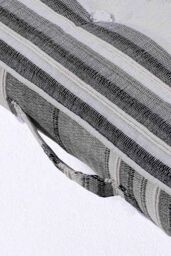 Homescapes Morocco Striped Cotton Floor Cushion in Grey - Size: 40 cm x 40 cm - thumbnail 4