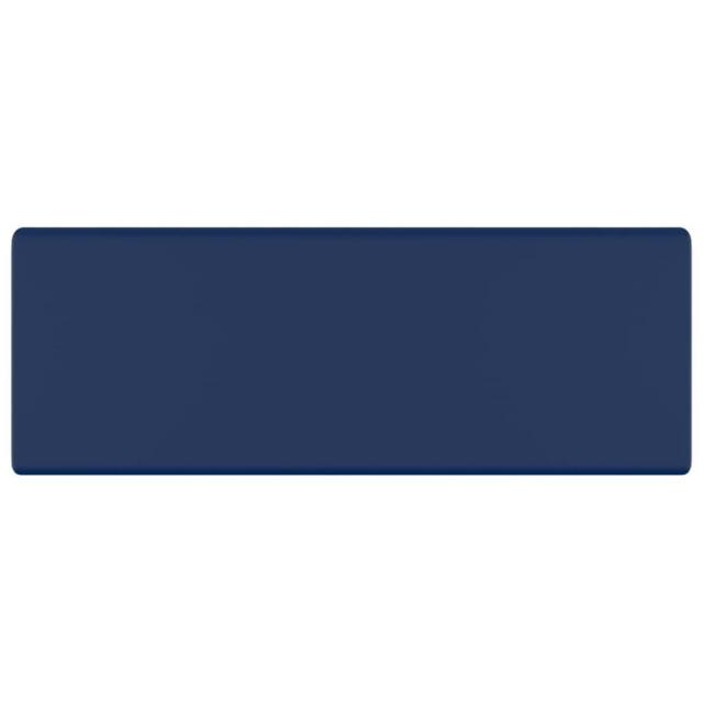 Berkfield Home Luxury Basin Overflow Square Matt Dark Blue 41x41 cm Ceramic - image 1