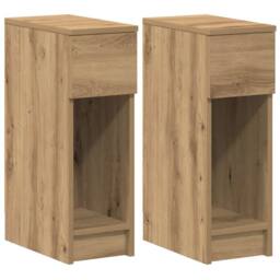 Berkfield Home Durable Bedside Cabinets with Drawer 2 pcs Artisan Oak 20x36x60 cm in Brown - Size: 20 x 36 x 60 cm - thumbnail 3