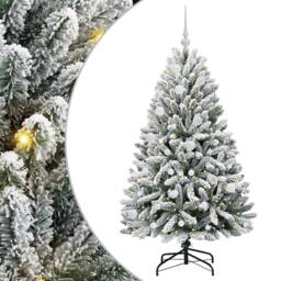 Berkfield Home Artificial Christmas Tree Green & White 150 cm PVC & Metal - thumbnail 2