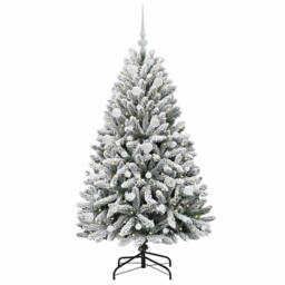 Berkfield Home Artificial Christmas Tree Green & White 150 cm PVC & Metal - thumbnail 3