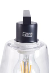 Black Iron Wall Light with Transparent Glass Shade & Knob Switch - thumbnail 8