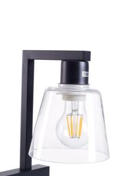 Black Iron Wall Light with Transparent Glass Shade & Knob Switch - thumbnail 7
