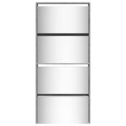 Berkfield Home Shoe Cabinet with Mirror 4-Layer Grey Sonoma 63x17x134 cm - Size: 63 x 17 x 134 cm - thumbnail 5