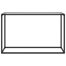 Berkfield Home Console Table Transparent 120x35x75 cm Tempered Glass in Clear - Size: 120 x 35 x 75 cm - thumbnail 2