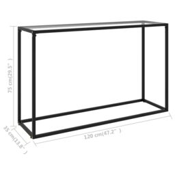 Berkfield Home Console Table Transparent 120x35x75 cm Tempered Glass in Clear - Size: 120 x 35 x 75 cm - thumbnail 6