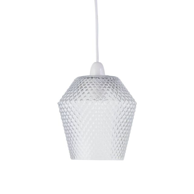 First Choice Lighting Porter - Clear Textured Glass Easy Fit Pendant Shade - image 1