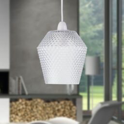 First Choice Lighting Porter - Clear Textured Glass Easy Fit Pendant Shade - thumbnail 3