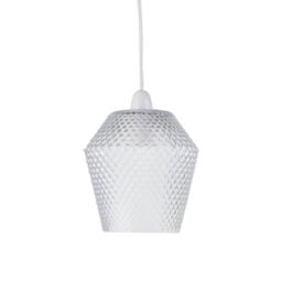 First Choice Lighting Porter - Clear Textured Glass Easy Fit Pendant Shade - thumbnail 1