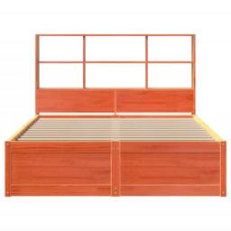 Berkfield Home Bed Frame without Mattress Wax Brown 140x190 cm Solid Wood Pine - thumbnail 4