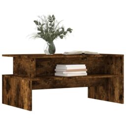 Berkfield Home Coffee Table Smoked Oak 90x55x42.5 cm Engineered Wood in Brown - thumbnail 3