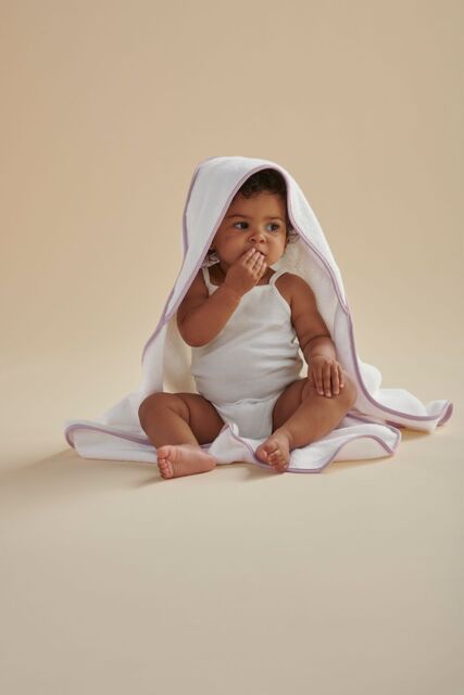CHRISTY Hooded Super Soft Cotton Baby Bath Towel in Pink - image 1