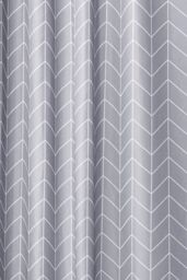 Neel Blue Grey Chevron Polyester Shower Curtain, Water-Resistant Bathroom Curtain with 12 Hooks - 180x180cm - Size: 180 cm width x 180 cm drop - thumbnail 6