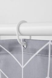 Neel Blue Grey Chevron Polyester Shower Curtain, Water-Resistant Bathroom Curtain with 12 Hooks - 180x180cm - Size: 180 cm width x 180 cm drop - thumbnail 2