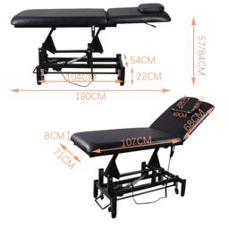 SHEONLY Electric Adjustable Reclining Tattoo Chair - Portable Salon Spa Bed in Black - thumbnail 8