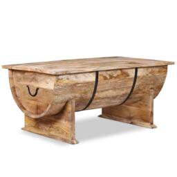 Berkfield Home Beautiful Coffee Table Solid Mango Wood 88x50x40 cm in Brown - Size: 88 x 50 x 40 cm - thumbnail 4