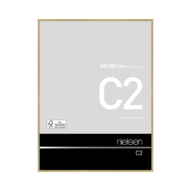 nielsen C2 Aluminium Picture Frame 60x80cm - Float Glass & Push/Turn Clips in Gold - Size: 60x80 cm - image 1