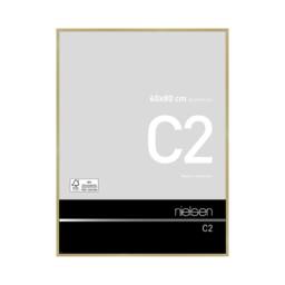 nielsen C2 Aluminium Picture Frame 60x80cm - Float Glass & Push/Turn Clips in Gold - Size: 60x80 cm - thumbnail 1