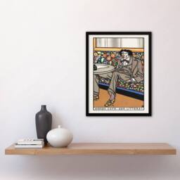 Artery8 Moriz Jung Viennese Cafe Advert The Man of Letters Framed Art Print - Size: A3 - thumbnail 2