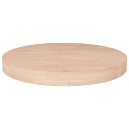 Berkfield Home Round Table Top √ò40x4 cm Untreated Solid Wood Oak in Brown - Size: 40x4 cm