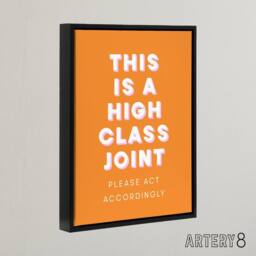 "Artery8 High Class Joint Act Accordingly Orange Funny Framed Canvas Art Print - Size: W12"" x H16""" - thumbnail 2