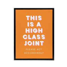 "Artery8 High Class Joint Act Accordingly Orange Funny Framed Canvas Art Print - Size: W12"" x H16""" - thumbnail 1