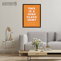 "Artery8 High Class Joint Act Accordingly Orange Funny Framed Canvas Art Print - Size: W12"" x H16""" - thumbnail 3