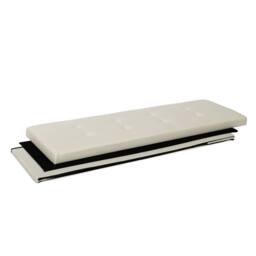 Dprodo Linen Storage Ottoman Folding Foot Rest Stool, 110cm x 38cm x 38cm in Beige - Size: 110 cm x 38 cm x 38 cm - thumbnail 7