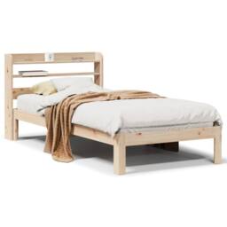 Berkfield Home Bed Frame with Headboard without Mattress 90x200 cm in Light Brown - thumbnail 1