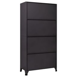 Berkfield Home Locker Cabinet Anthracite & White 90x45x180 cm Steel in Black - Size: 90 x 45 x 180 cm - thumbnail 4