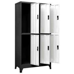 Berkfield Home Locker Cabinet Anthracite & White 90x45x180 cm Steel in Black - Size: 90 x 45 x 180 cm - thumbnail 5