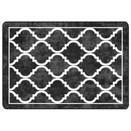 Berkfield Home Rug Washable Black & White 160x230 cm Anti Slip - Size: 100 cm diameter - thumbnail 3