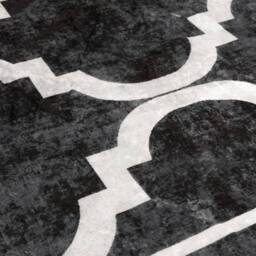 Berkfield Home Rug Washable Black & White 160x230 cm Anti Slip - Size: 100 cm diameter - thumbnail 7