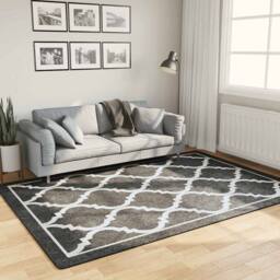 Berkfield Home Rug Washable Black & White 160x230 cm Anti Slip - Size: 100 cm diameter - thumbnail 2