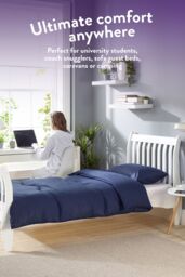 Snuggledown Coverless Embossed Herringbone 10.5 Tog Duvet, Navy - Size: King - thumbnail 6