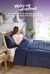 Snuggledown Coverless Embossed Herringbone 10.5 Tog Duvet, Navy - Size: King - thumbnail 5