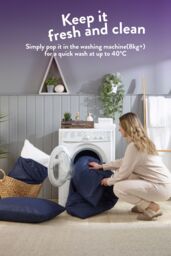 Snuggledown Coverless Embossed Herringbone 10.5 Tog Duvet, Navy - Size: King - thumbnail 7