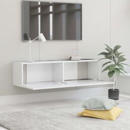 Berkfield Home TV Cabinet White 120x30x30 cm Engineered Wood - Size: 120 x 30 x 30 cm - thumbnail 4