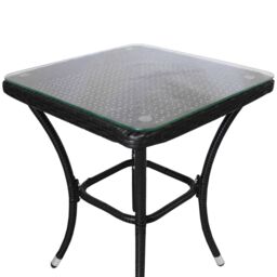 Monstershop Jardí 2-Seater Rattan Bistro Black Set with Cushions & Rain Cover - thumbnail 9