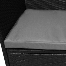 Monstershop Jardí 2-Seater Rattan Bistro Black Set with Cushions & Rain Cover - thumbnail 8