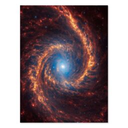 "Artery8 NASA James Webb Telescope View of Spiral Galaxy NGC 1566 Art Print in Orange - Size: W18"" x H24""" - thumbnail 1