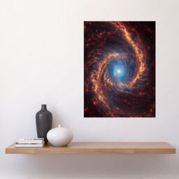 "Artery8 NASA James Webb Telescope View of Spiral Galaxy NGC 1566 Art Print in Orange - Size: W18"" x H24""" - thumbnail 2